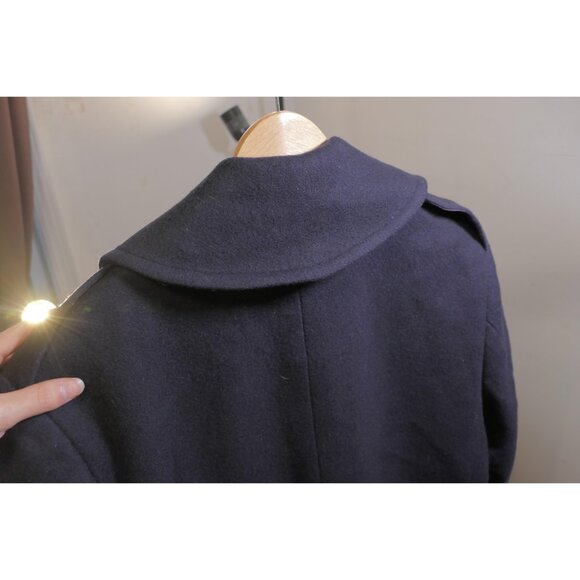 Custom tailored Dark Purple Wool Peacoat - Size 46 - Picture 5 of 10
